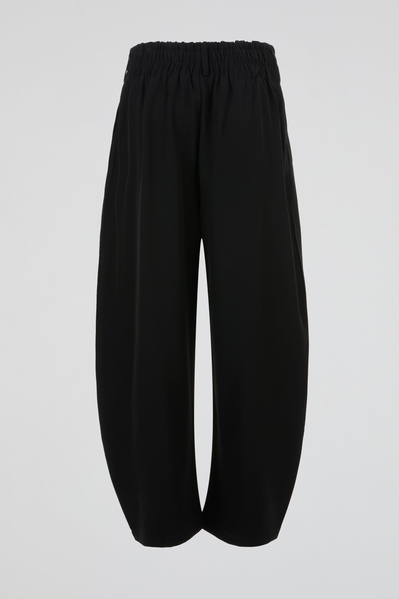 Black Utility Pleat Wide Trousers