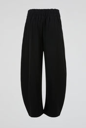 Black Utility Pleat Wide Trousers