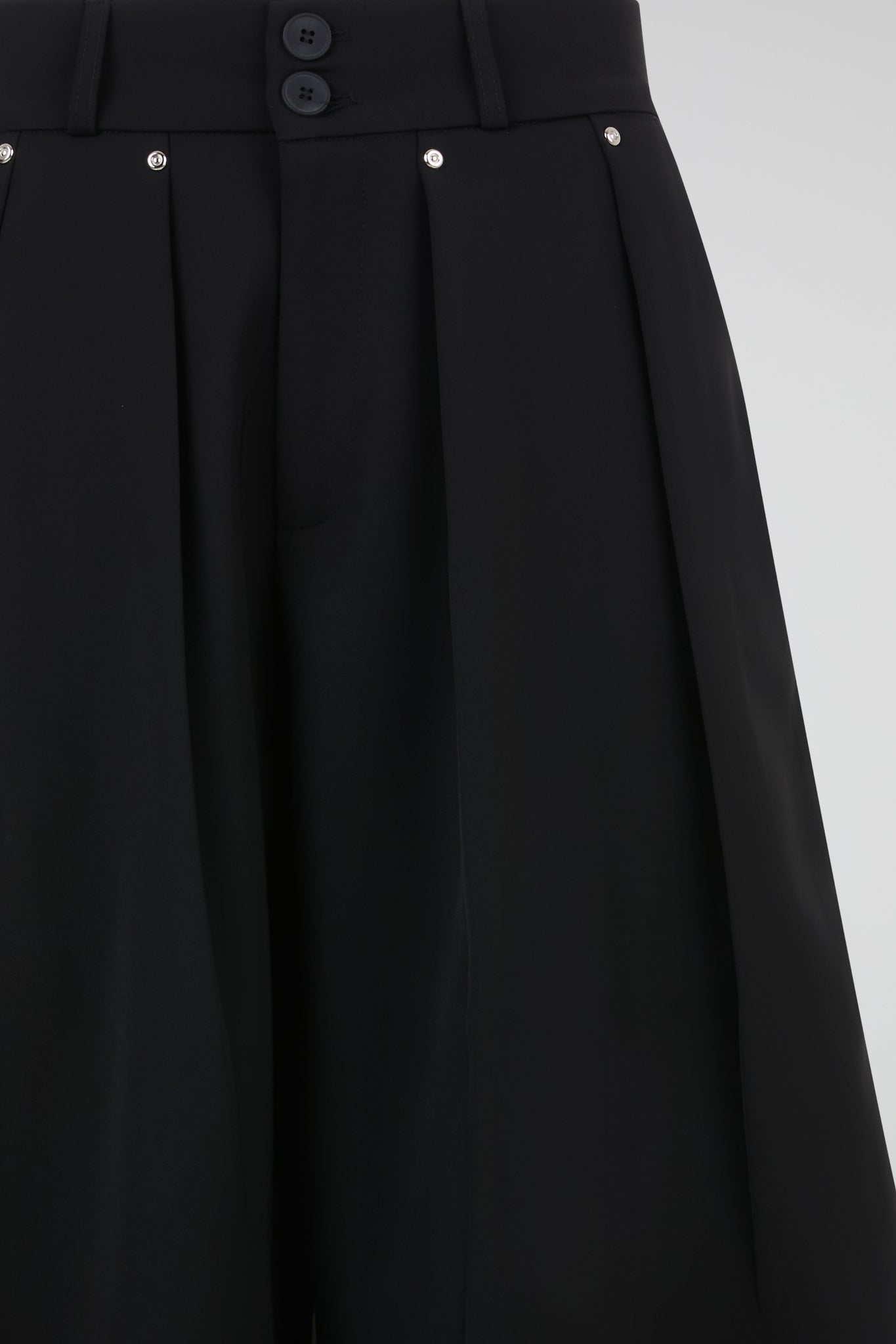 Black Sculpted Pleat Skirt Trousers