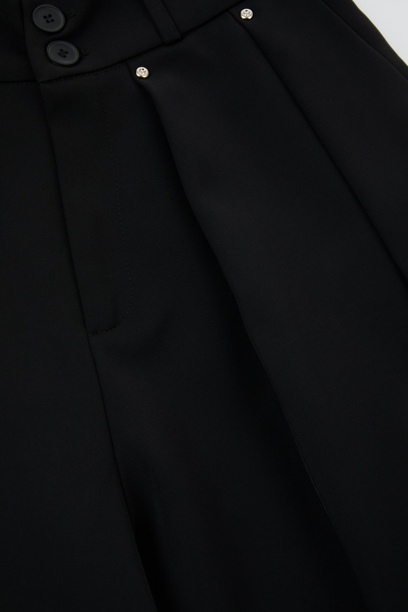 Black Sculpted Pleat Skirt Trousers