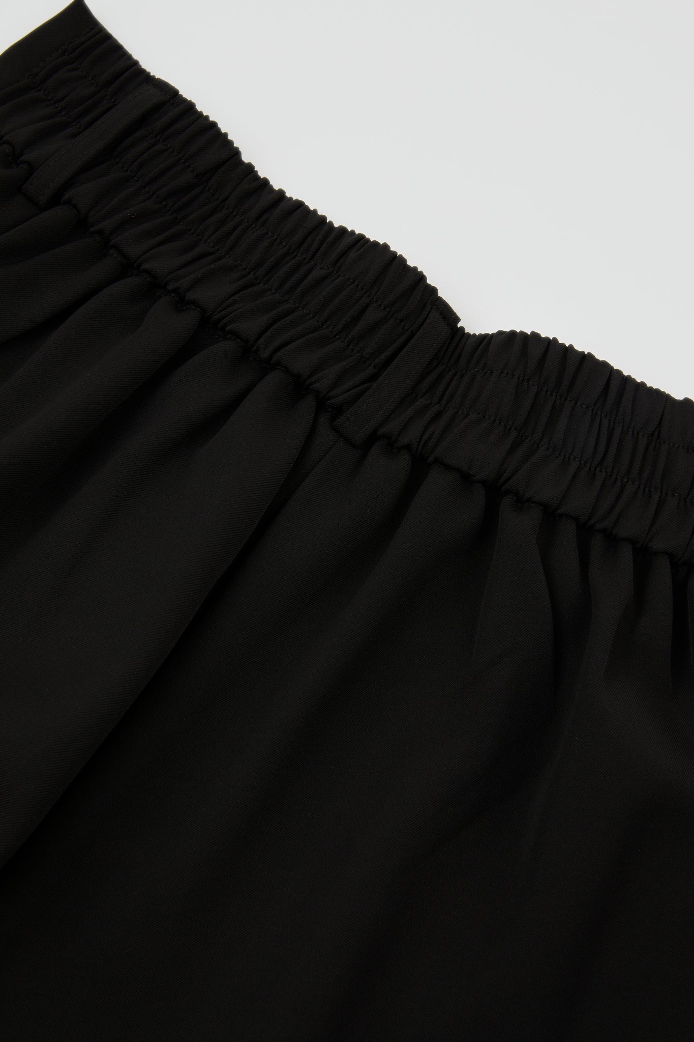 Black Sculpted Pleat Skirt Trousers