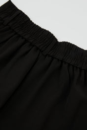 Black Sculpted Pleat Skirt Trousers