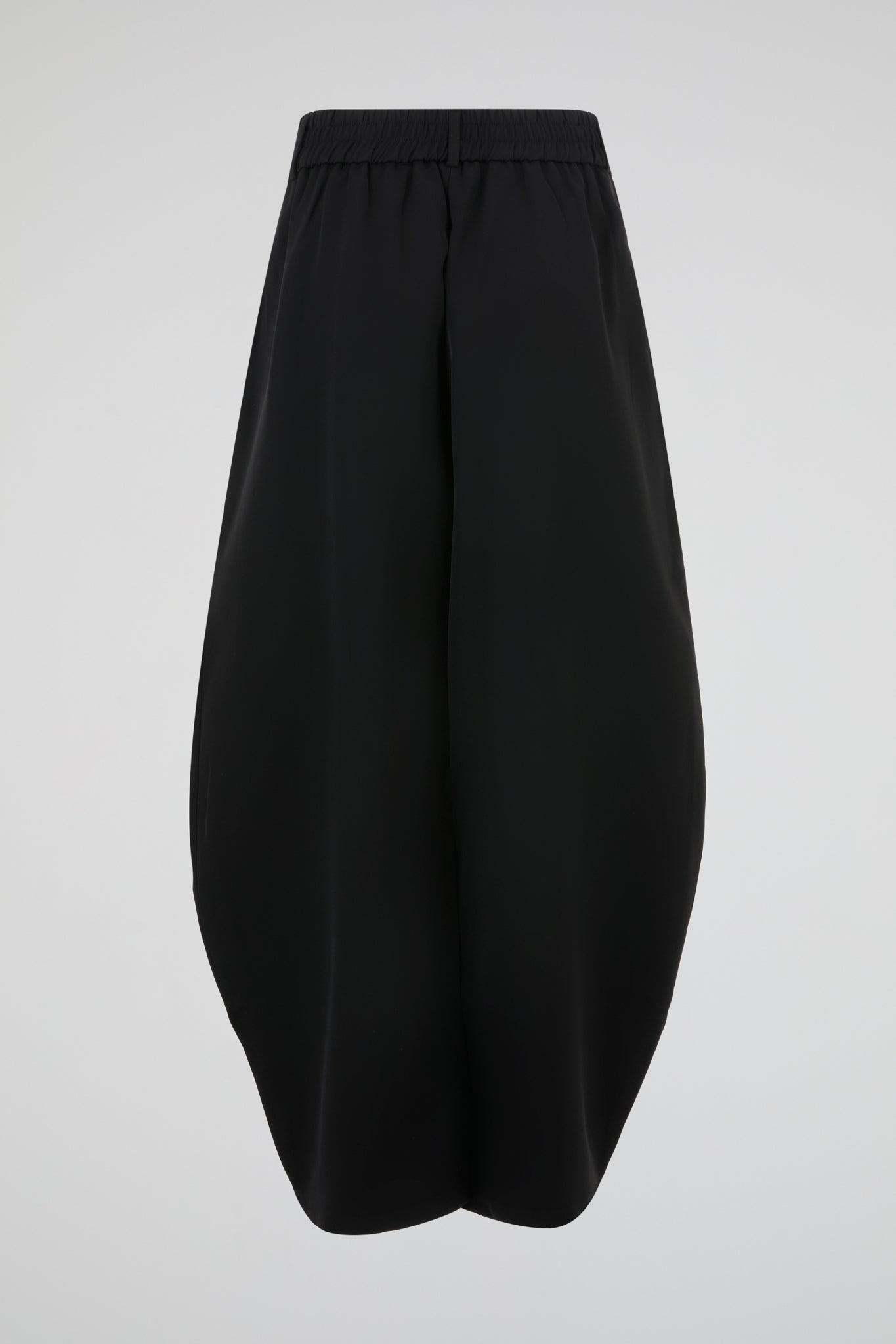 Black Sculpted Pleat Skirt Trousers