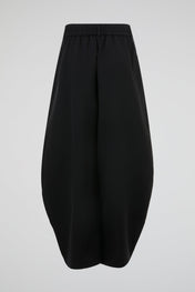 Black Sculpted Pleat Skirt Trousers