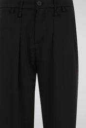Black Tailored Wide-Leg Trousers