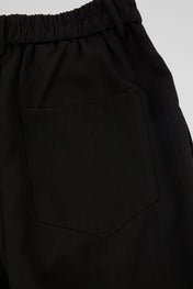 Black Tailored Wide-Leg Trousers