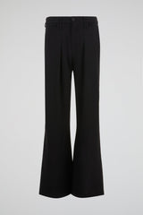 Black Tailored Wide-Leg Trousers