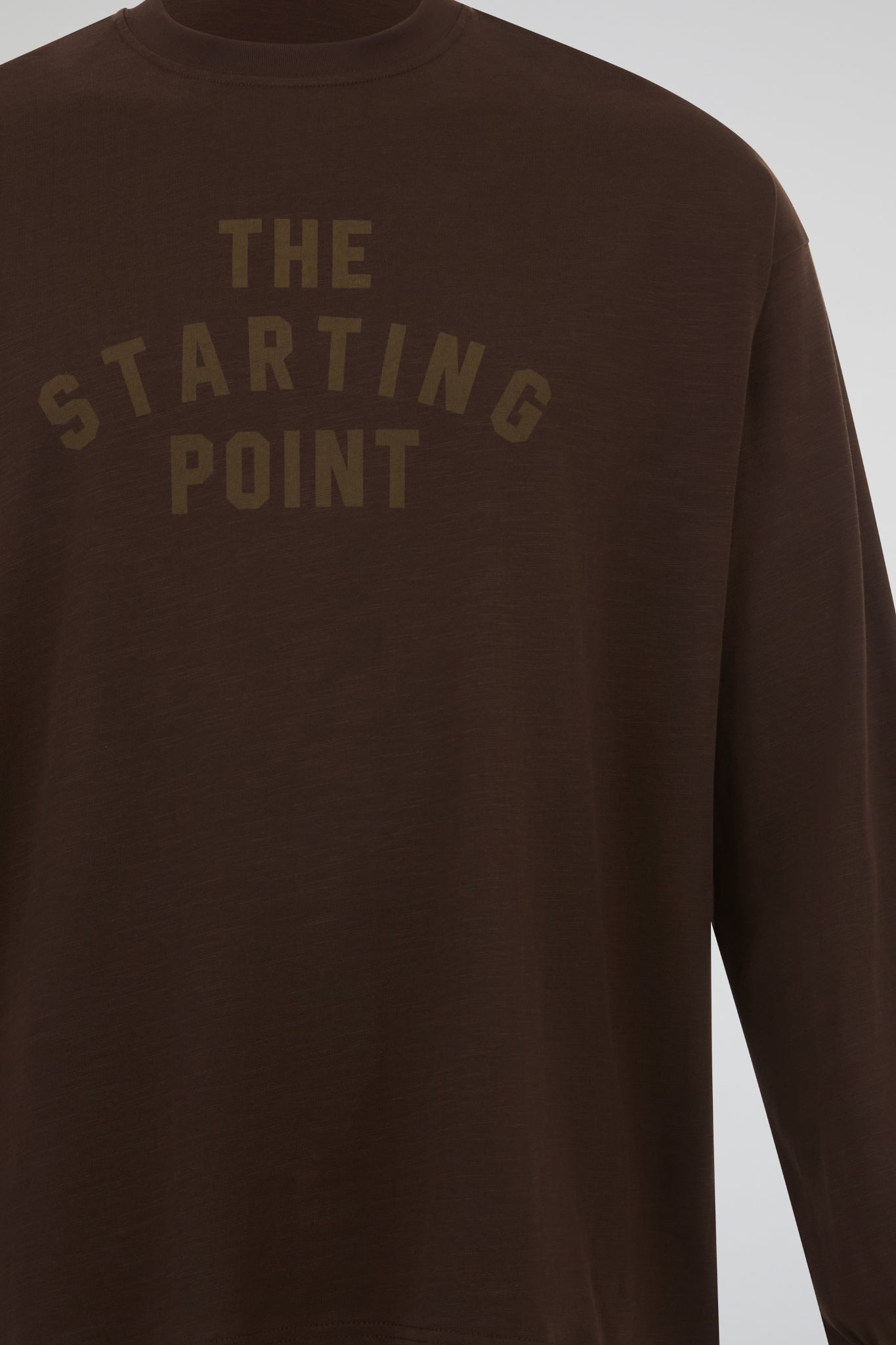 Brown Oversized Long Sleeve T-Shirt