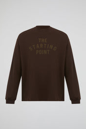 Brown Oversized Long Sleeve T-Shirt