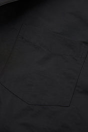 Black Hooded Button Shirt