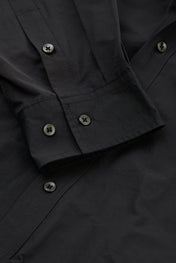 Black Hooded Button Shirt