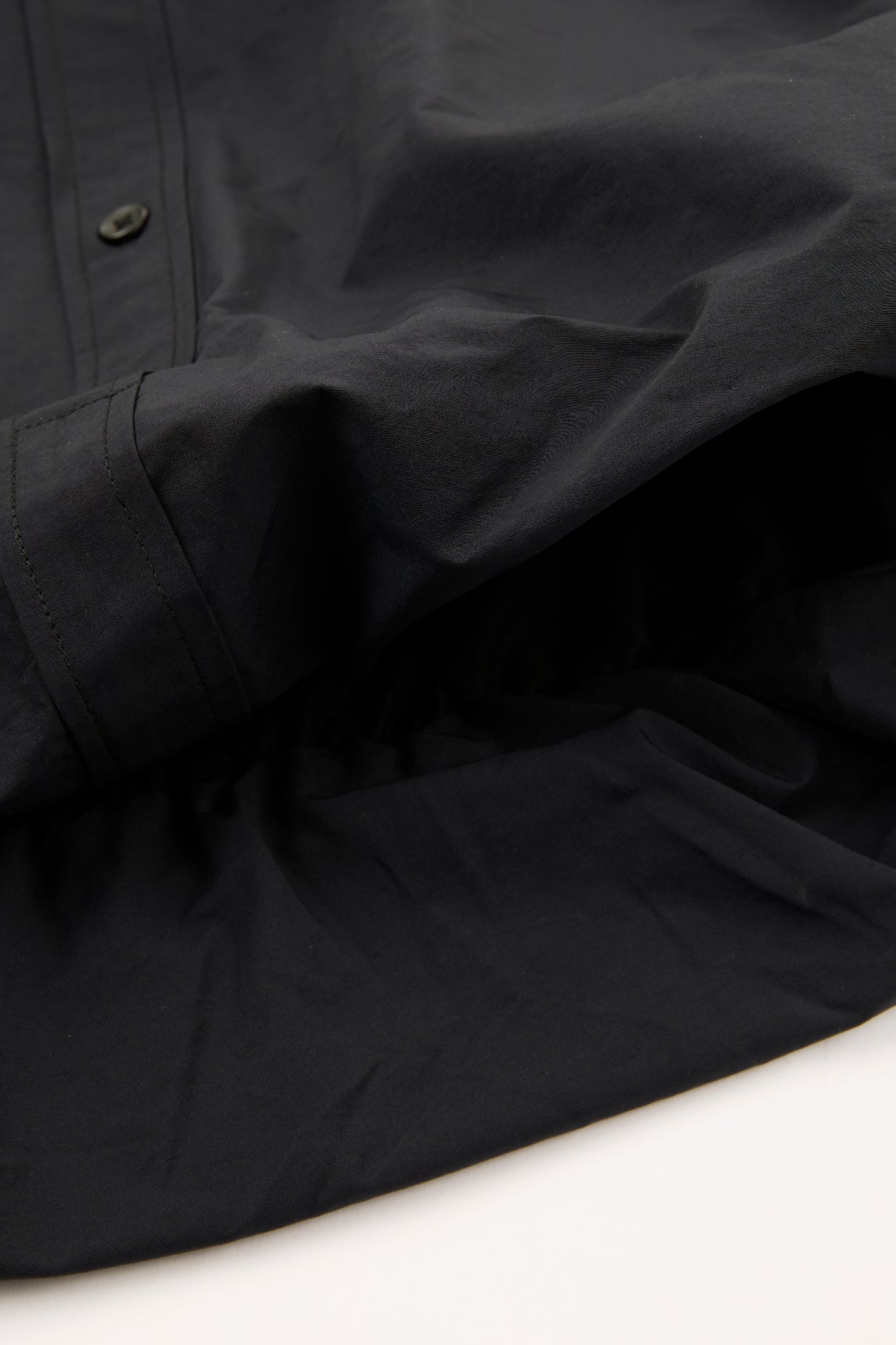 Black Hooded Button Shirt