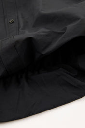 Black Hooded Button Shirt