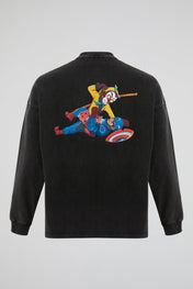 Black Graphic Back Print Sweatshirt