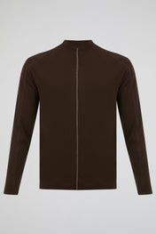 Brown Seamline Long Sleeve Top