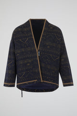 Geometric Jacquard Kimono