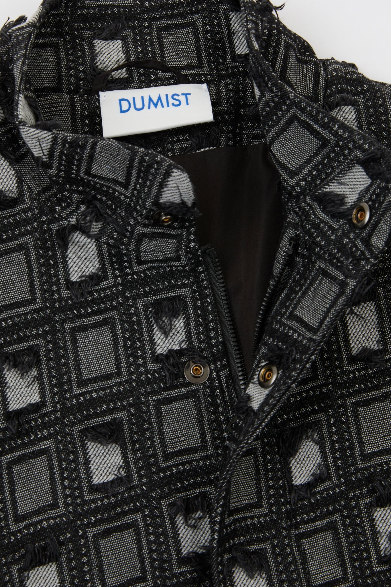Black Distressed Jacquard Jacket