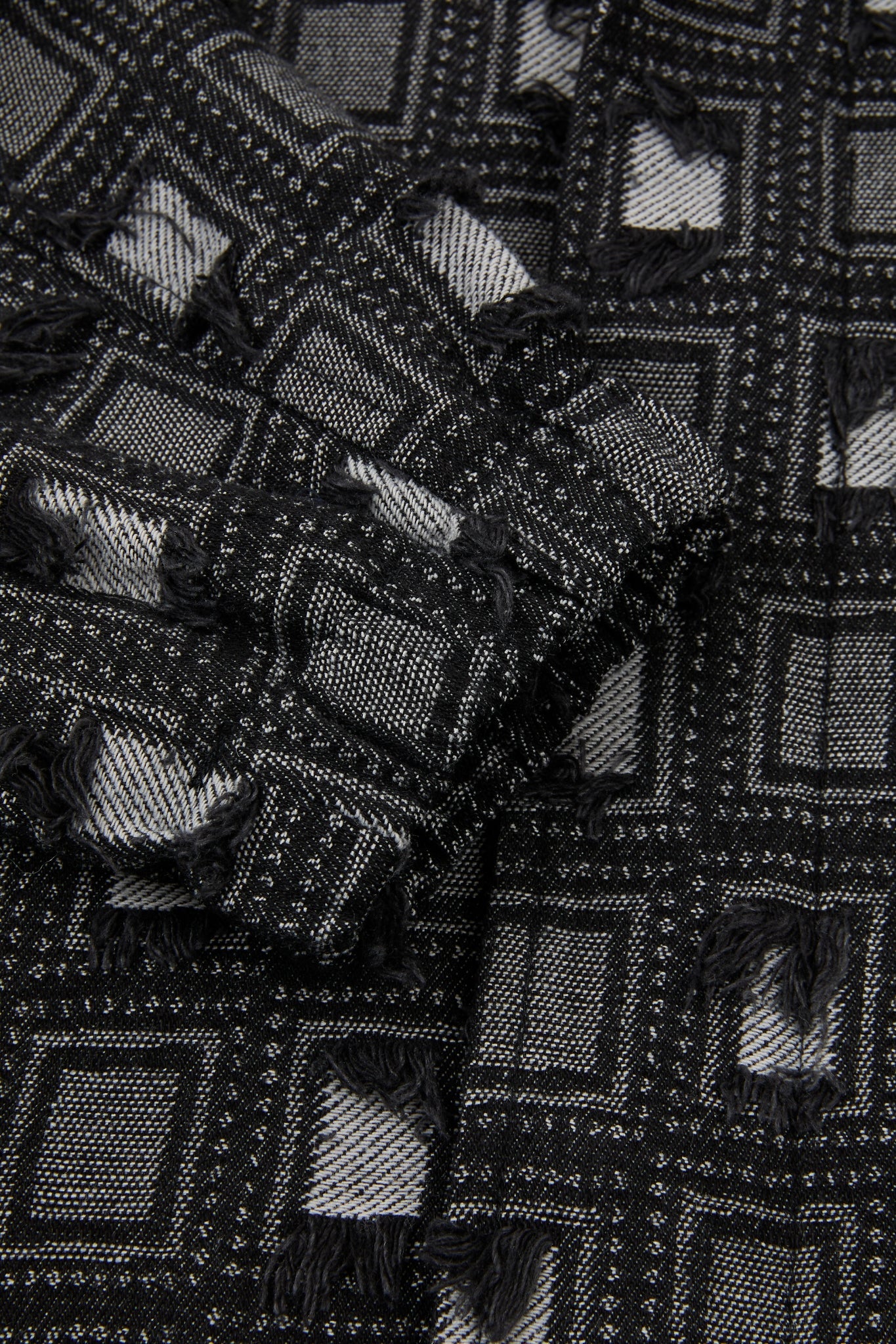 Black Distressed Jacquard Jacket