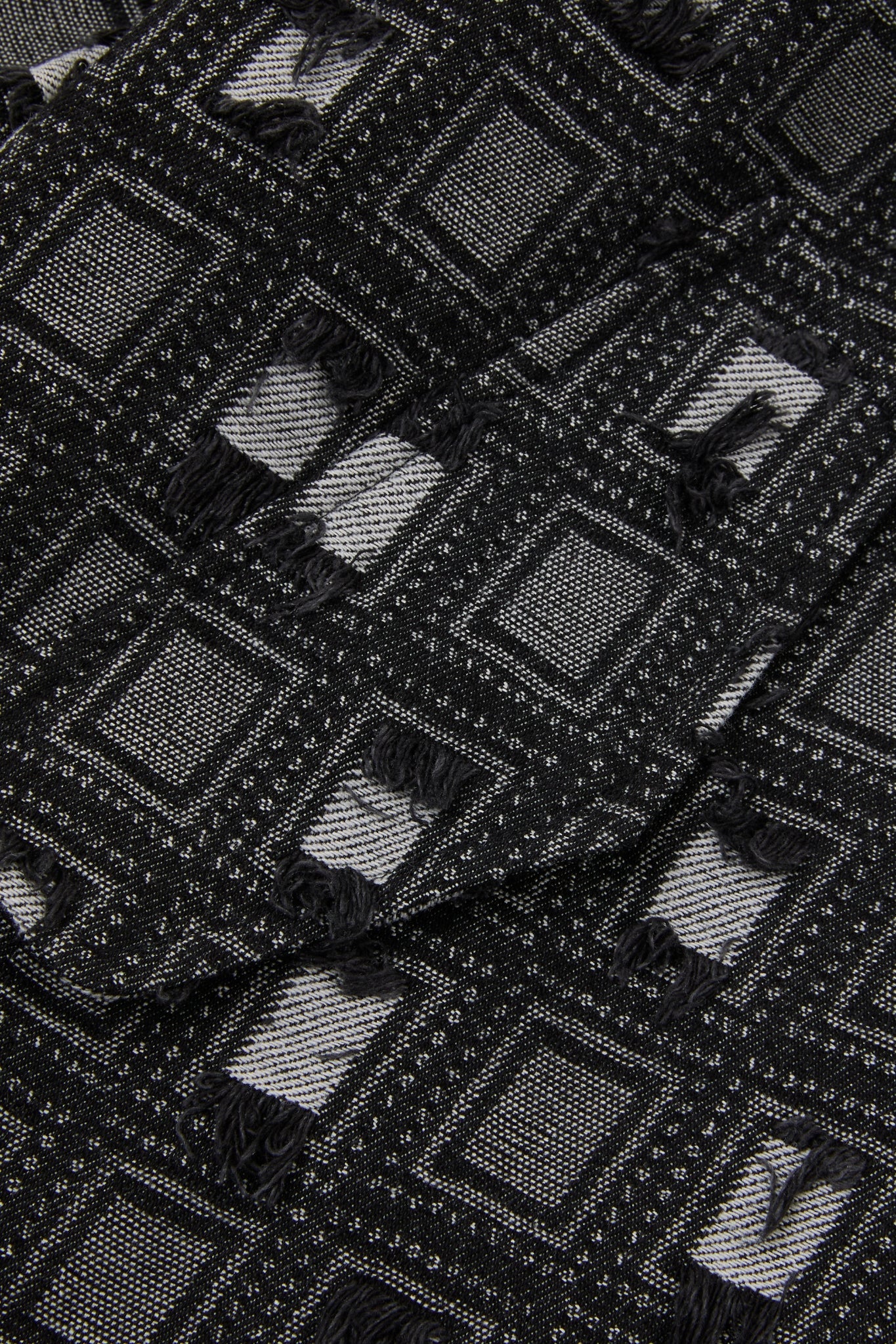 Black Distressed Jacquard Jacket