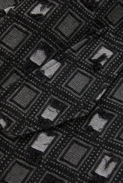 Black Distressed Jacquard Jacket