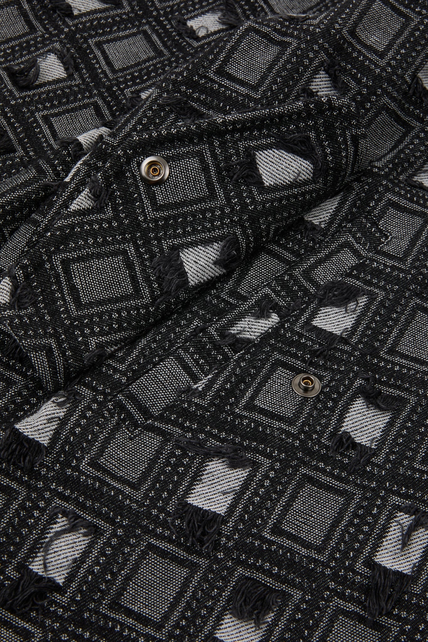 Black Distressed Jacquard Jacket