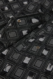 Black Distressed Jacquard Jacket