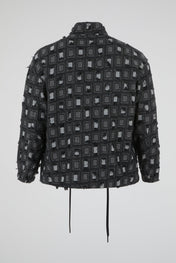 Black Distressed Jacquard Jacket