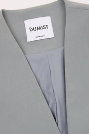 Dusty Blue Minimal Collarless Blazer