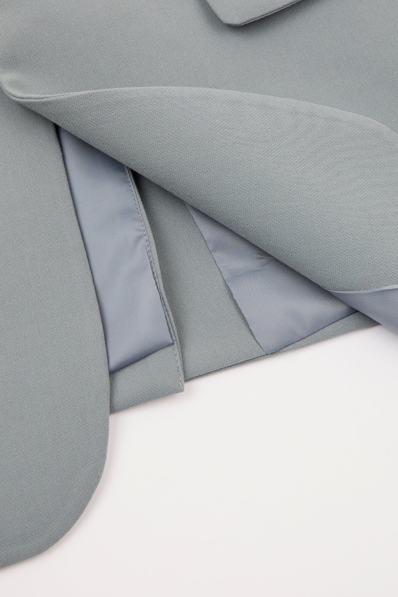 Dusty Blue Minimal Collarless Blazer