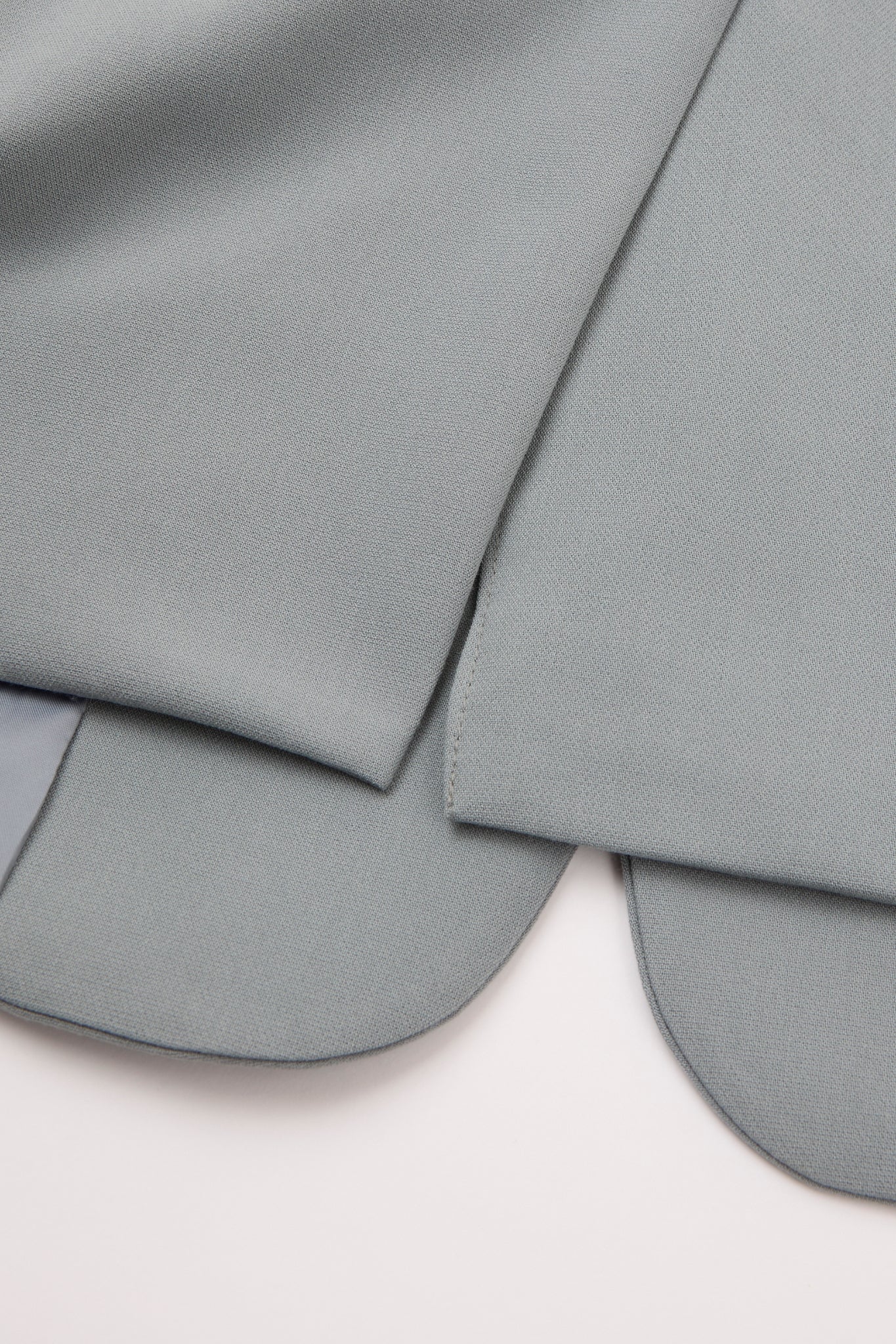 Dusty Blue Minimal Collarless Blazer