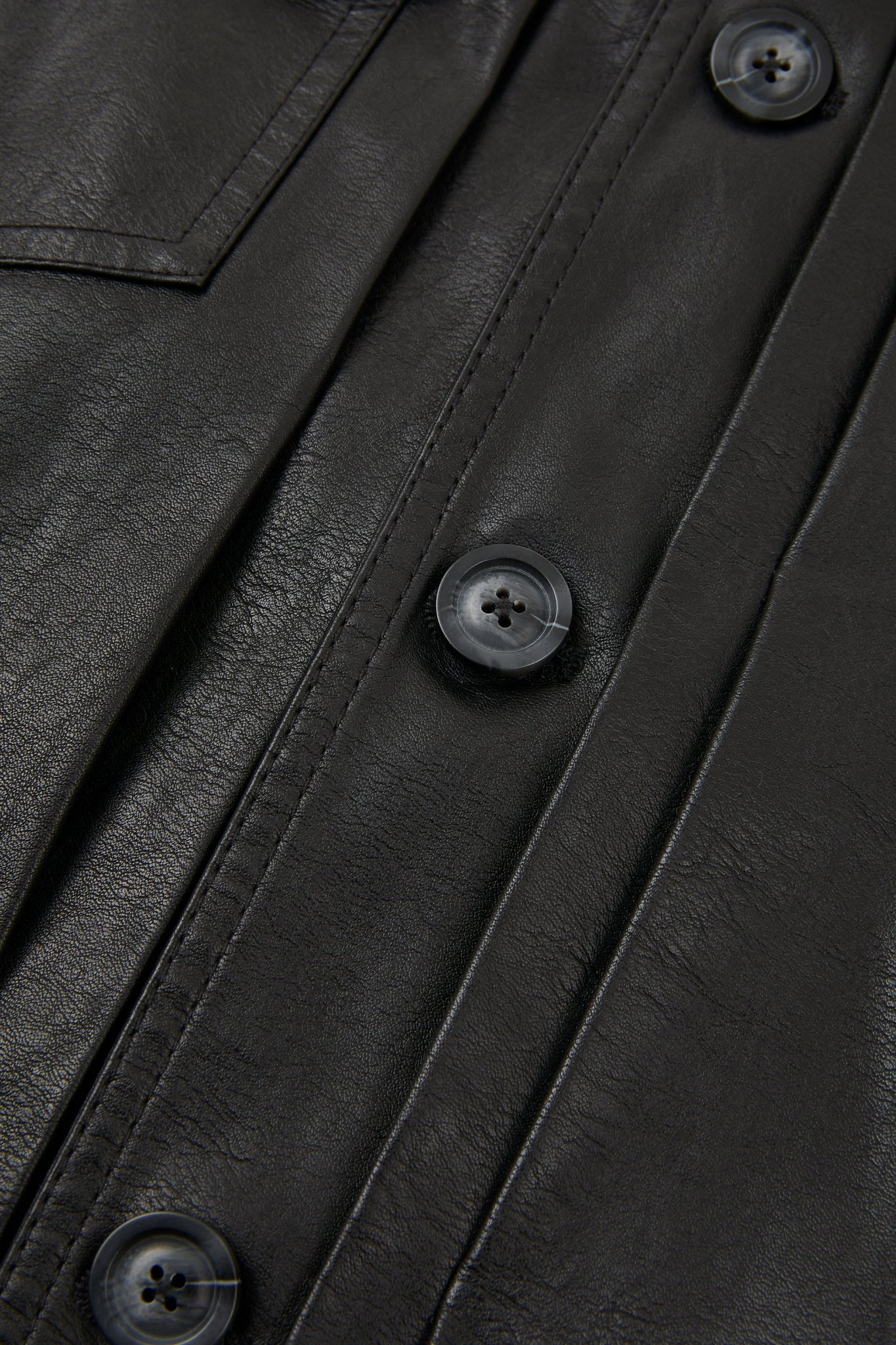 Belted Leather Utility Jacket