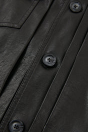Belted Leather Utility Jacket