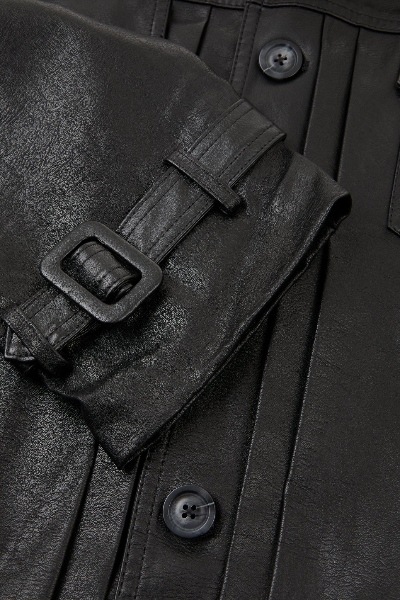 Belted Leather Utility Jacket