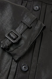 Belted Leather Utility Jacket