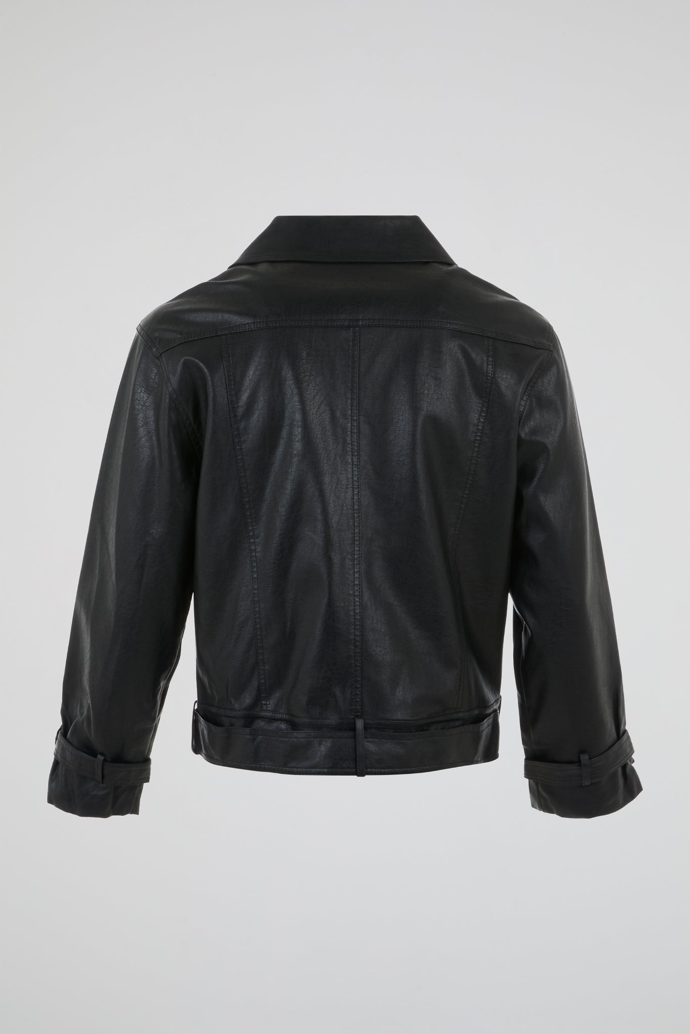Belted Leather Utility Jacket