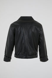 Belted Leather Utility Jacket