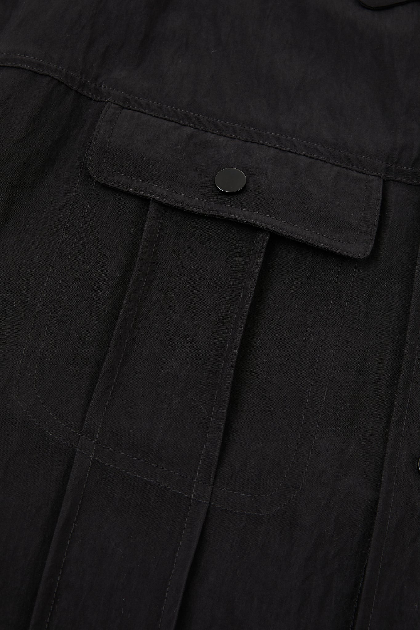 Panelled Snap Jacket Black