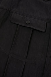 Panelled Snap Jacket Black