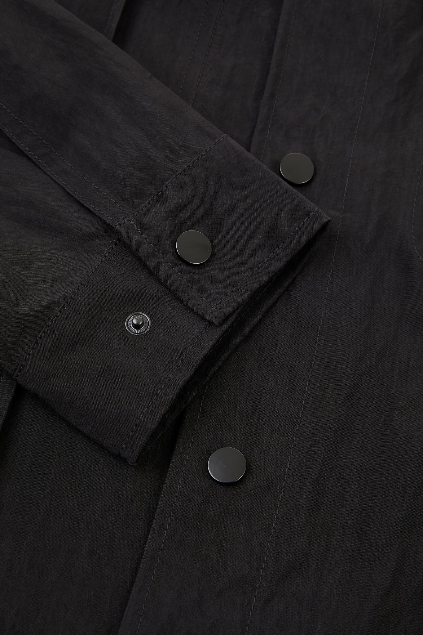 Panelled Snap Jacket Black