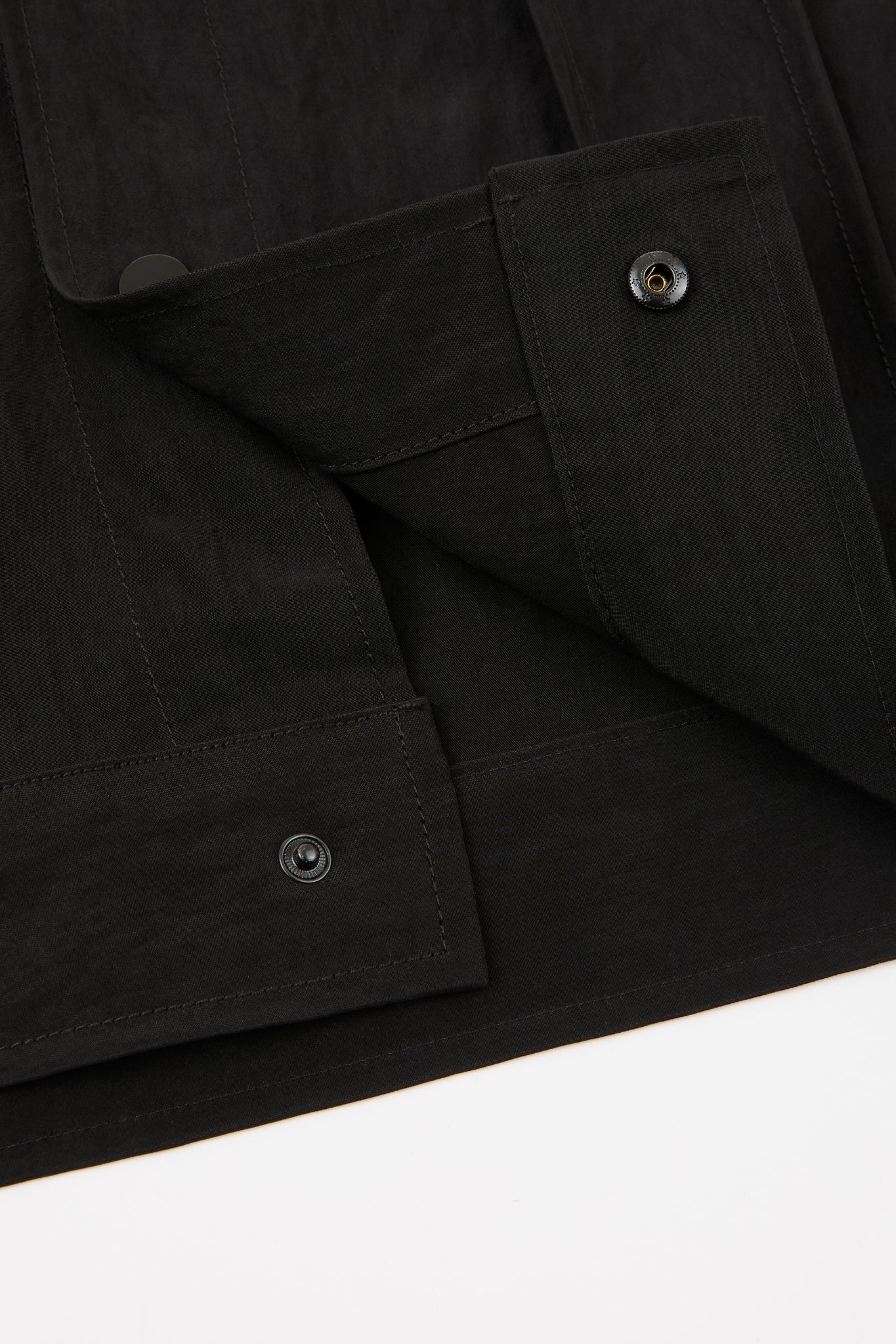 Panelled Snap Jacket Black