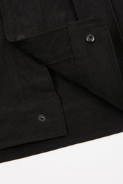 Panelled Snap Jacket Black