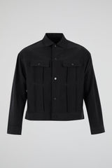 Panelled Snap Jacket Black