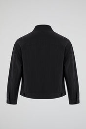 Panelled Snap Jacket Black