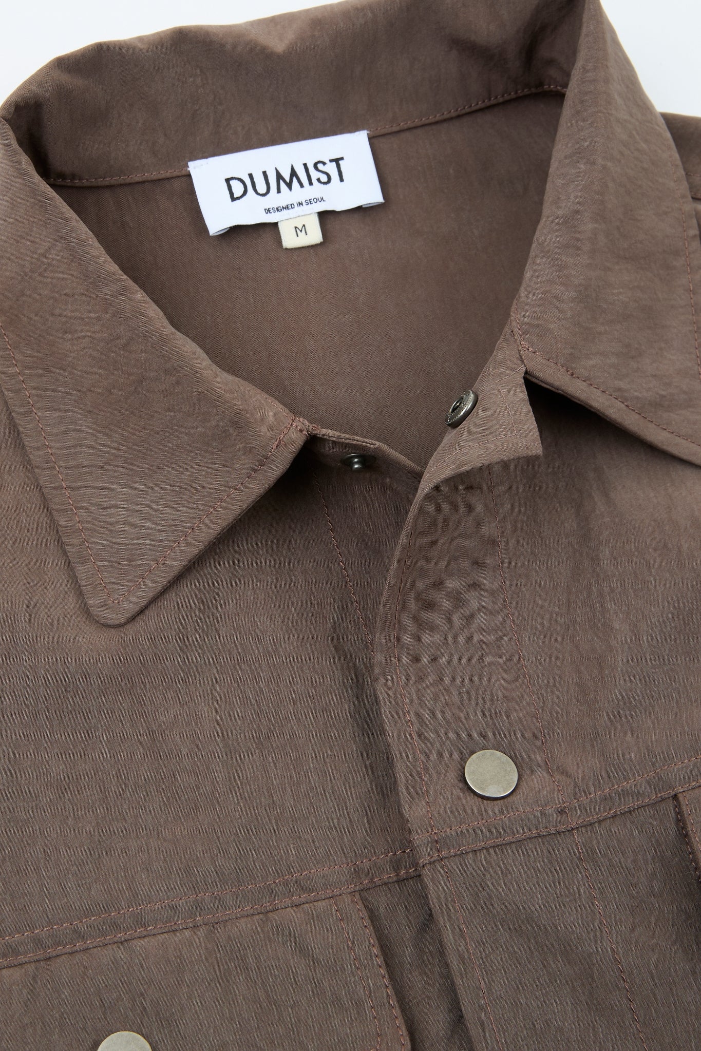 Panelled Snap Jacket Brown