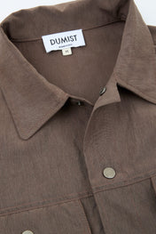 Panelled Snap Jacket Brown