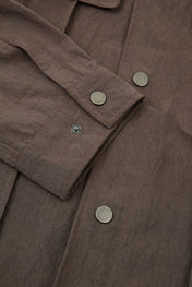 Panelled Snap Jacket Brown