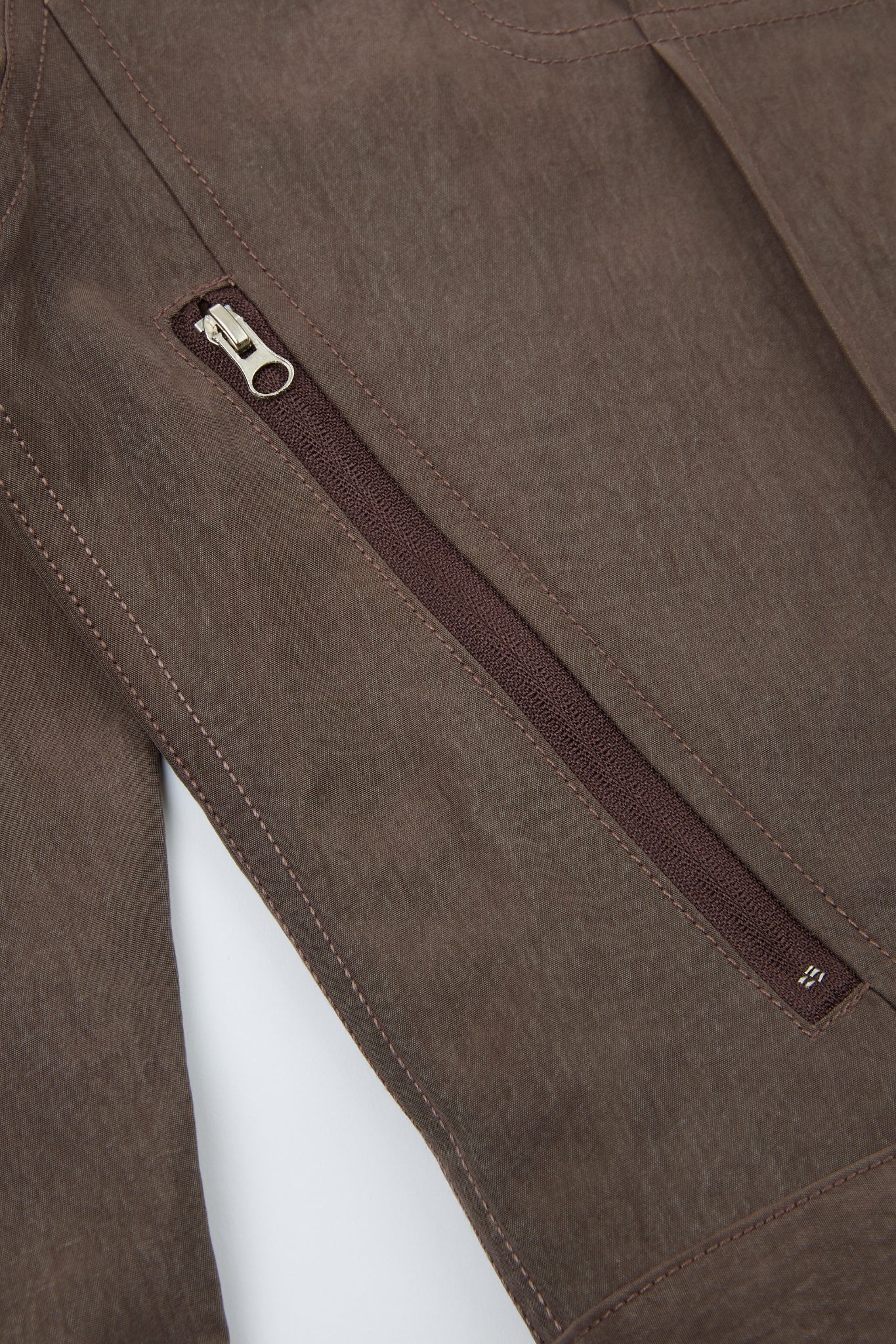 Panelled Snap Jacket Brown