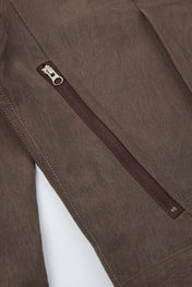 Panelled Snap Jacket Brown