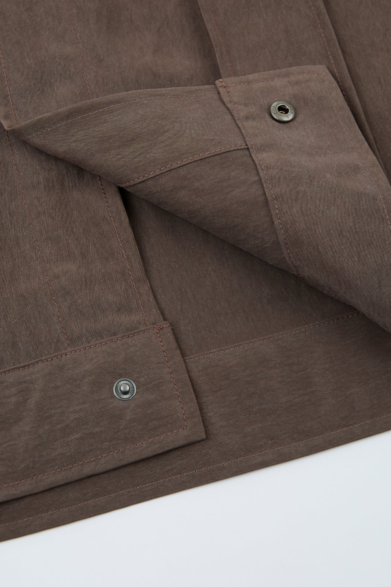 Panelled Snap Jacket Brown