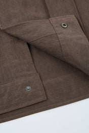 Panelled Snap Jacket Brown